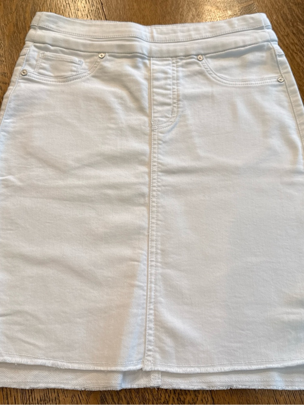Tribal White Mini Denim Skirt